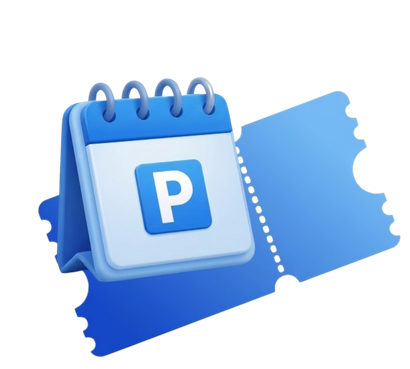 App screen for booking a parking spot with date, time, duration and license plate fields